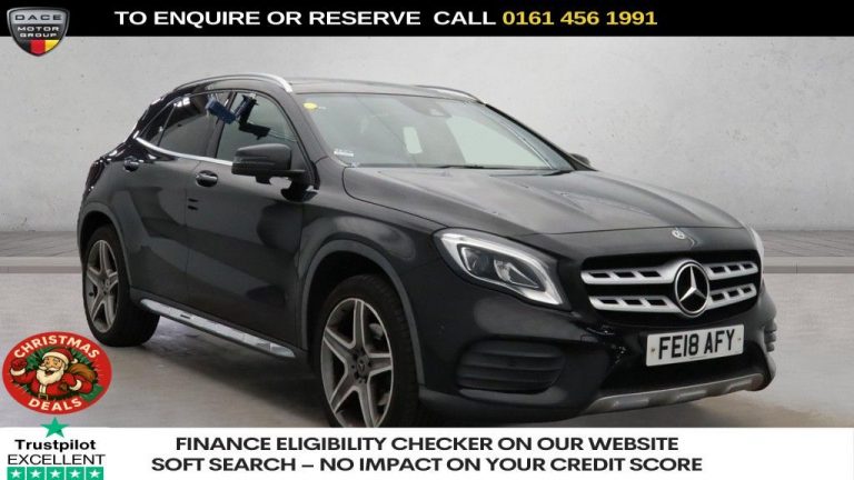 Used 2018 BLACK MERCEDES-BENZ GLA SUV 2.0 GLA250 AMG Line (Premium Plus) SUV 5dr Petrol 7G-DCT 4MATIC Euro 6 (s/s) (211 ps) PETROL (reg. 2018-03-01) (Automatic) for sale in Stockport