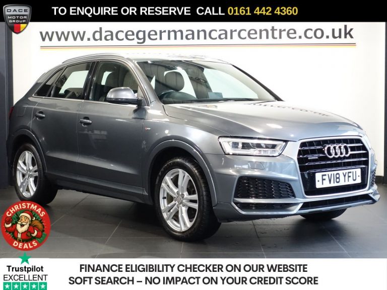 Used 2018 GREY AUDI Q3 SUV 2.0 TDI S line Edition SUV 5dr Diesel S Tronic quattro Euro 6 (s/s) (150 ps) DIESEL (reg. 2018-07-25) (Automatic) for sale in Stockport