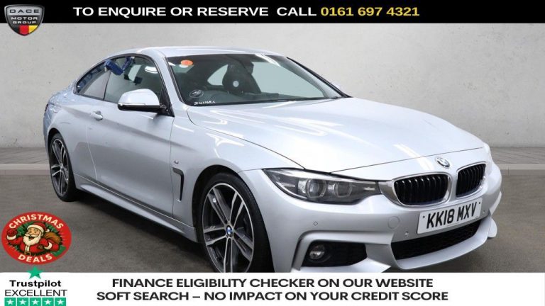 Used 2018 SILVER BMW 4 SERIES Coupe 2.0 420i M Sport Coupe 2dr Petrol Auto Euro 6 (s/s) (184 ps) PETROL (reg. 2018-07-20) (Automatic) for sale in Stockport