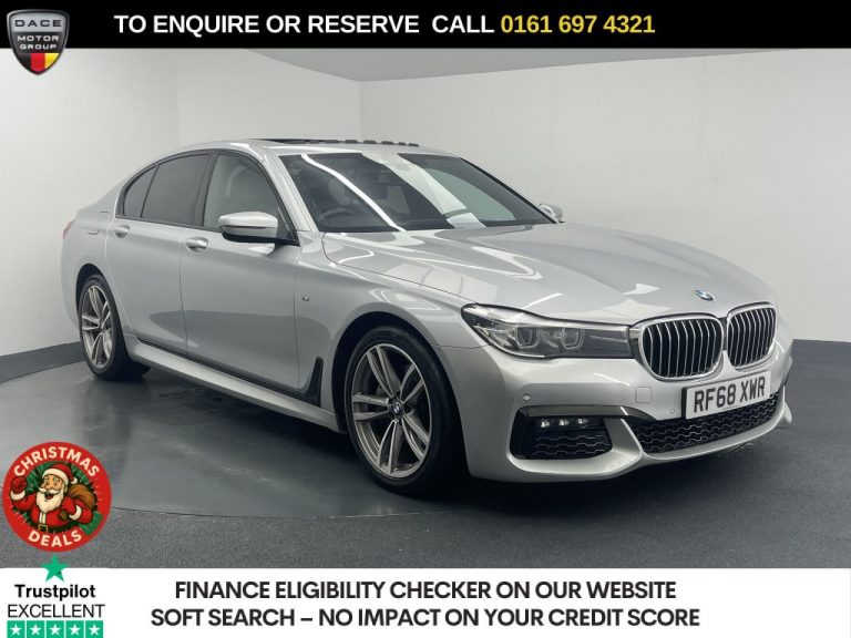 Used 2018 SILVER BMW 7 SERIES Saloon 3.0 740d M Sport Saloon 4dr Diesel Auto xDrive Euro 6 (s/s) (320 ps) DIESEL (reg. 2018-12-28) (Automatic) for sale in Stockport