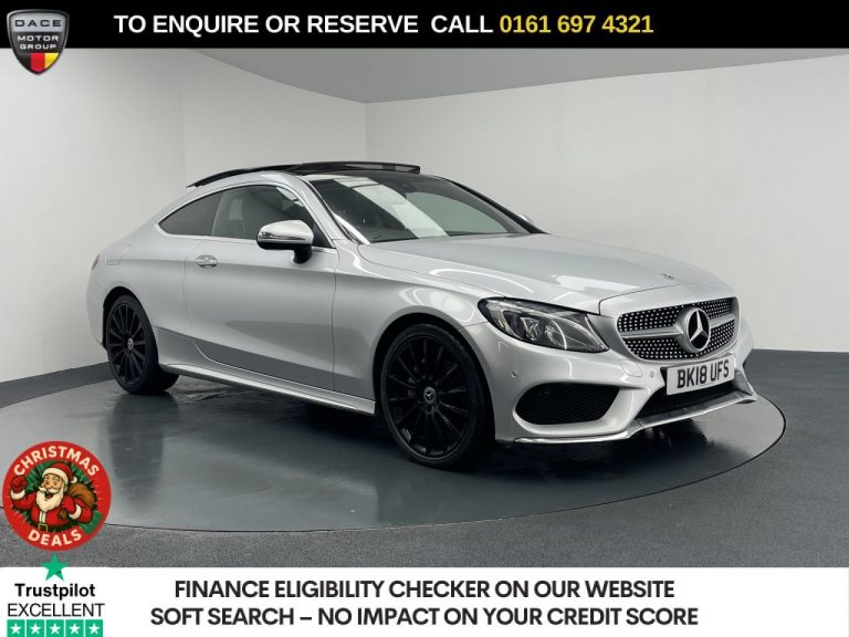 Used 2018 SILVER MERCEDES-BENZ C-CLASS Coupe 2.1 C220d AMG Line (Premium) Coupe 2dr Diesel G-Tronic+ Euro 6 (s/s) (170 ps) DIESEL (reg. 2018-06-29) (Automatic) for sale in Stockport
