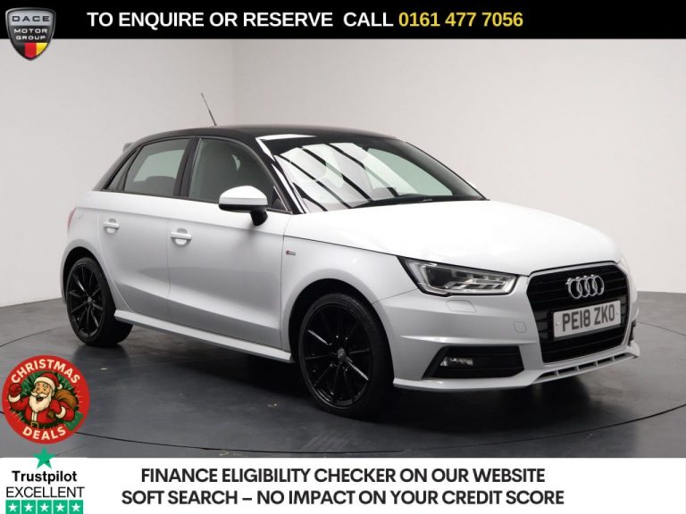 Used 2018 WHITE AUDI A1 Hatchback 1.4 TFSI S line Sportback 5dr Petrol S Tronic Euro 6 (s/s) (Nav) (125 ps) PETROL (reg. 2018-03-26) (Automatic) for sale in Stockport