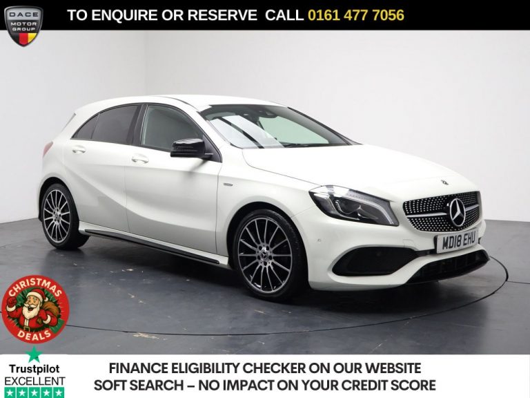 Used 2018 WHITE MERCEDES-BENZ A-CLASS Hatchback 1.6 A200 WhiteArt Hatchback 5dr Petrol 7G-DCT Euro 6 (s/s) (156 ps) PETROL (reg. 2018-07-06) (Automatic) for sale in Stockport