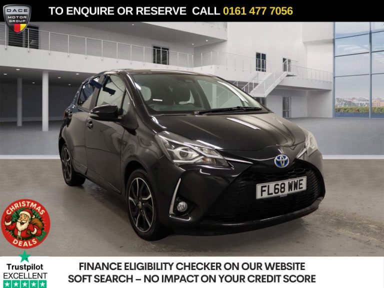 Used 2019 BLACK TOYOTA YARIS Hatchback 1.5 VVT-h Design Hatchback 5dr Petrol Hybrid E-CVT Euro 6 (s/s) (100 ps) PETROL HYBRID (reg. 2019-01-02) (Automatic) for sale in Stockport