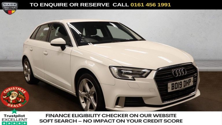 Used 2019 WHITE AUDI A3 Hatchback 1.6 TDI 30 Sport Sportback 5dr Diesel S Tronic Euro 6 (s/s) (116 ps) DIESEL (reg. 2019-03-19) (Automatic) for sale in Stockport