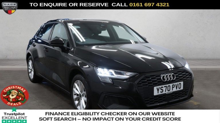 Used 2020 BLACK AUDI A3 Hatchback 1.0 TFSI 30 Technik Sportback 5dr Petrol S Tronic Euro 6 (s/s) (110 ps) PETROL (reg. 2020-11-23) (Automatic) for sale in Stockport