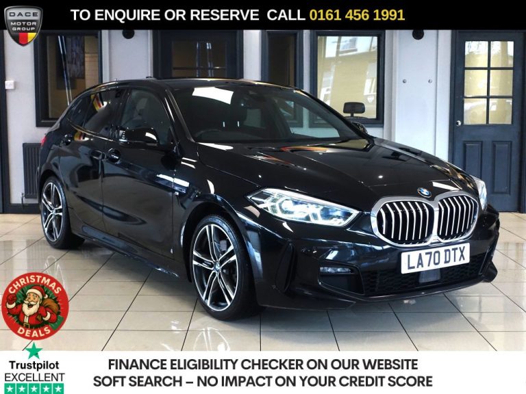 Used 2020 BLACK BMW 1 SERIES Hatchback 118i M Sport 1.5 Hatchback 5dr Petrol DCT Euro 6 PETROL (reg. 2020-12-31) (Automatic) for sale in Stockport