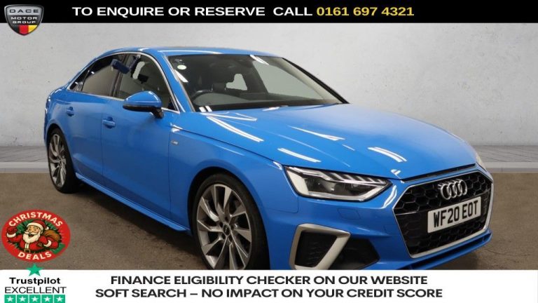 Used 2020 BLUE AUDI A4 Saloon 2.0 TFSI 40 S line Saloon 4dr Petrol S Tronic Euro 6 (s/s) (190 ps) PETROL (reg. 2020-07-13) (Automatic) for sale in Stockport