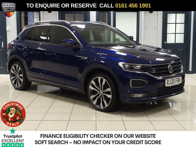 Used 2020 BLUE VOLKSWAGEN T-ROC SUV 1.5 TSI GPF EVO R-Line SUV 5dr Petrol DSG Euro 6 (s/s) (150 ps) PETROL (reg. 2020-07-31) (Automatic) for sale in Stockport