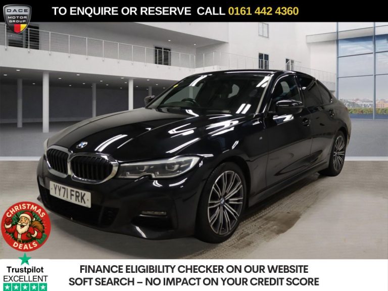 Used 2021 BLACK BMW 3 SERIES Saloon 2.0 318i M Sport Saloon 4dr Petrol Auto Euro 6 (s/s) (156 ps) PETROL (reg. 2021-10-25) (Automatic) for sale in Stockport