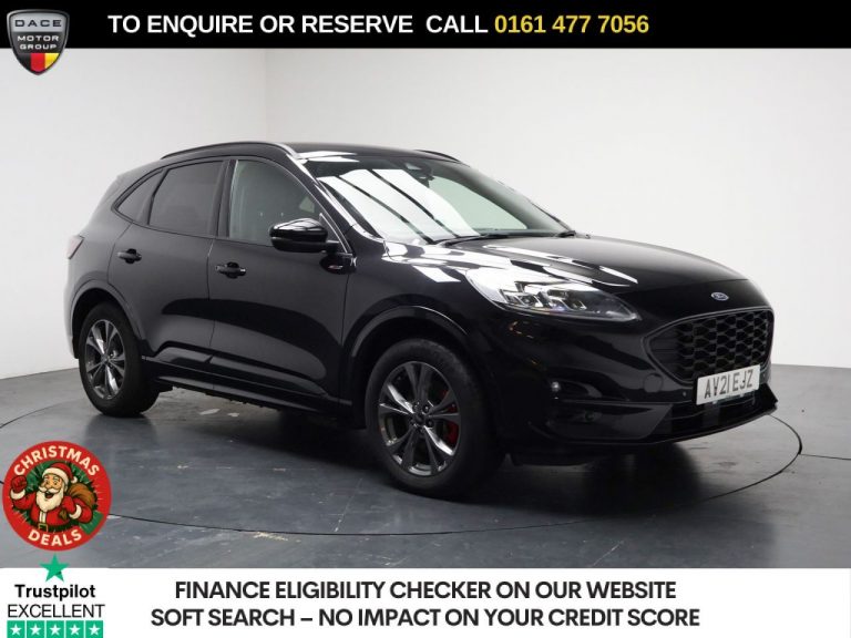 Used 2021 BLACK FORD KUGA SUV 2.5 EcoBoost Duratec 14.4kWh ST-Line SUV 5dr Petrol Plug-in Hybrid CVT Euro 6 (s/s) (225 ps) PETROL PLUG-IN HYBRID (reg. 2021-04-16) (Automatic) for sale in Stockport