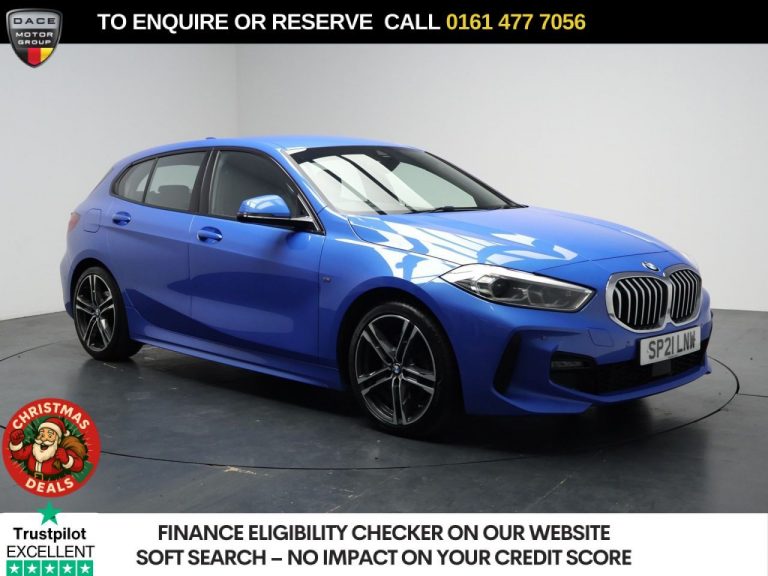 Used 2021 BLUE BMW 1 SERIES Hatchback 1.5 118i M Sport Hatchback 5dr Petrol DCT Euro 6 (s/s) (136 ps) PETROL (reg. 2021-03-01) (Automatic) for sale in Stockport