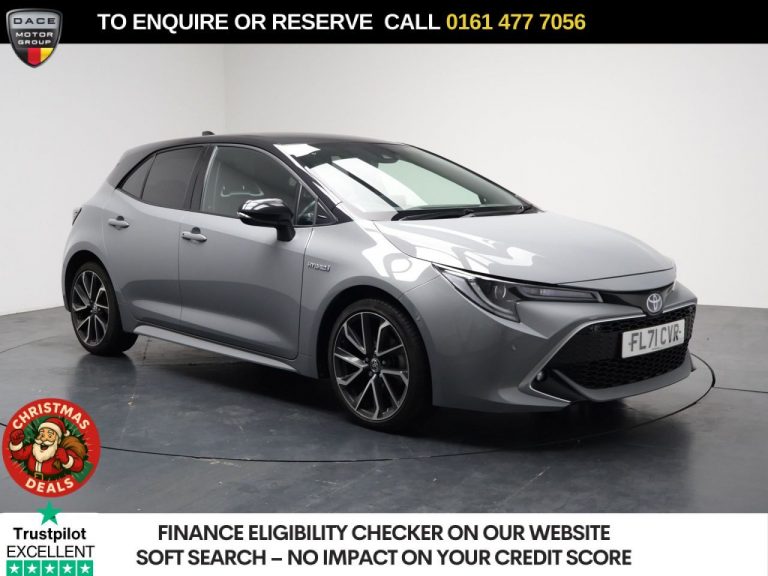 Used 2021 GREY TOYOTA COROLLA Hatchback 1.8 VVT-h GPF Excel Hatchback 5dr Petrol Hybrid CVT Euro 6 (s/s) (122 ps) PETROL HYBRID (reg. 2021-09-14) (Automatic) for sale in Stockport