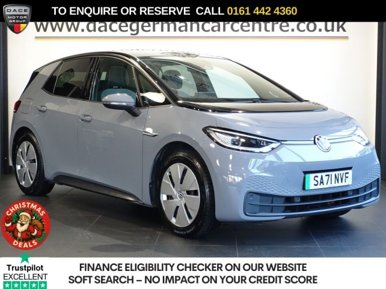 Used 2021 GREY VOLKSWAGEN ID.3 Hatchback Pro 58kWh Family Hatchback 5dr Electric Auto (145 ps) ELECTRIC (reg. 2021-11-04) (Automatic) for sale in Stockport