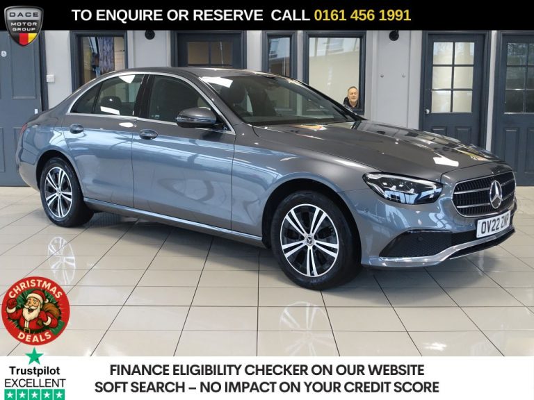 Used 2022 GREY MERCEDES-BENZ E-CLASS Saloon 2.0 E200h MHEV Sport Saloon 4dr Petrol Hybrid G-Tronic+ Euro 6 (s/s) (211 ps) PETROL HYBRID (reg. 2022-06-01) (Automatic) for sale in Stockport