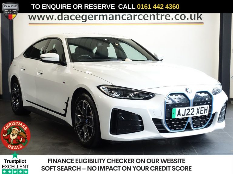 Used 2022 WHITE BMW I4 Hatchback 40 83.9kWh M Sport Gran Coupe 5dr Electric Auto eDrive (340 ps) ELECTRIC (reg. 2022-08-22) (Automatic) for sale in Stockport
