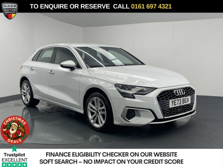 Used 2023 WHITE AUDI A3 Hatchback 1.0 TFSI 30 Sport Sportback 5dr Petrol S Tronic Euro 6 (s/s) (110 ps) PETROL (reg. 2023-10-13) (Automatic) for sale in Stockport