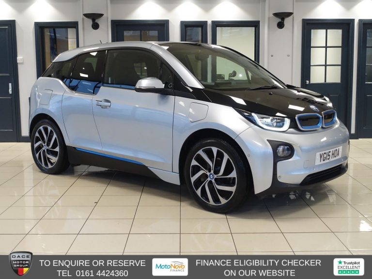 Used 2015 SILVER BMW I3 Hatchback Hatchback 5dr Petrol Plug-in Hybrid Auto Euro 6 (s/s) (Range Extender) (170 ps) PETROL PLUG-IN HYBRID (reg. 2015-03-31) (Automatic) for sale in Stockport