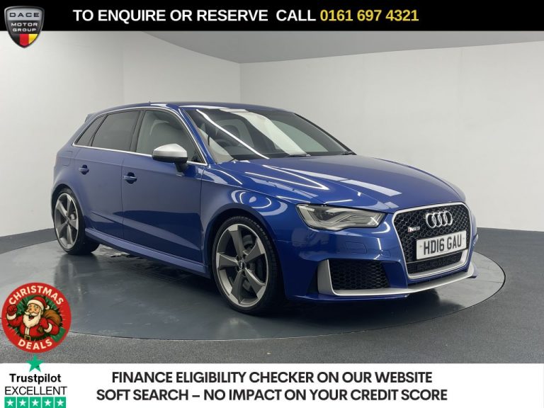 Used 2016 BLUE AUDI RS3 Hatchback 2.5 TFSI Sportback 5dr Petrol S Tronic quattro Euro 6 (s/s) (Nav) (367 ps) PETROL (reg. 2016-03-14) (Automatic) for sale in Stockport