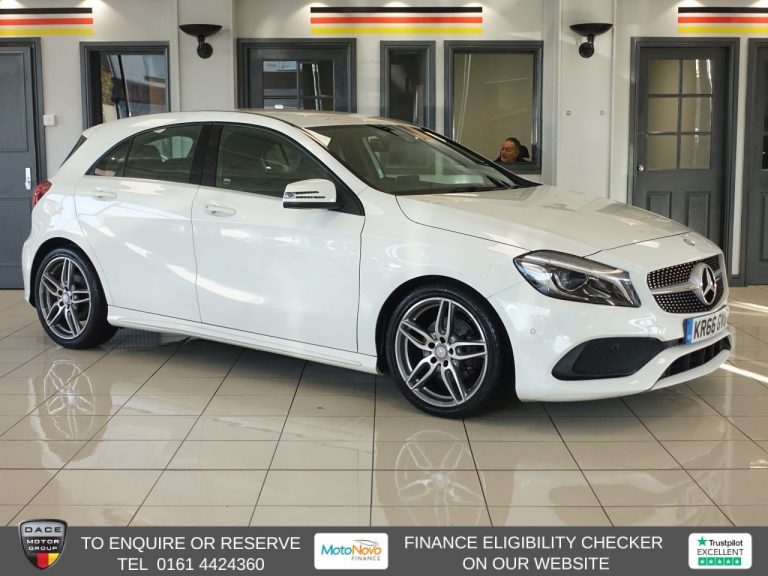Used 2016 WHITE MERCEDES-BENZ A-CLASS Hatchback 1.6 A160 AMG Line (Premium) Hatchback 5dr Petrol 7G-DCT Euro 6 (s/s) (102 ps) PETROL (reg. 2016-10-31) (Automatic) for sale in Stockport