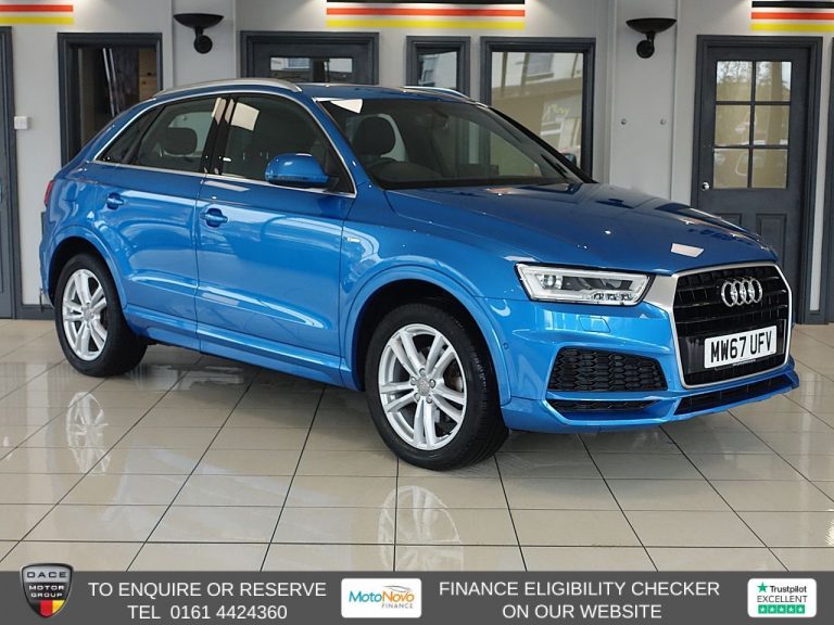 Used 2017 BLUE AUDI Q3 SUV 1.4 TFSI CoD S line Edition SUV 5dr Petrol S Tronic Euro 6 (s/s) (150 ps) PETROL (reg. 2017-12-18) (Automatic) for sale in Stockport