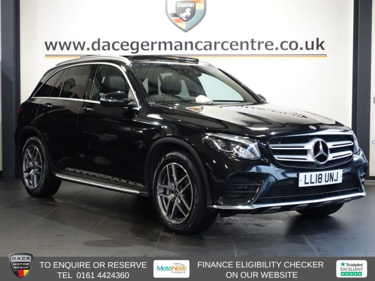 Used 2018 BLACK MERCEDES-BENZ GLC SUV 2.1 GLC220d AMG Line (Premium Plus) SUV 5dr Diesel G-Tronic+ 4MATIC Euro 6 (s/s) (170 ps) DIESEL (reg. 2018-06-26) (Automatic) for sale in Stockport