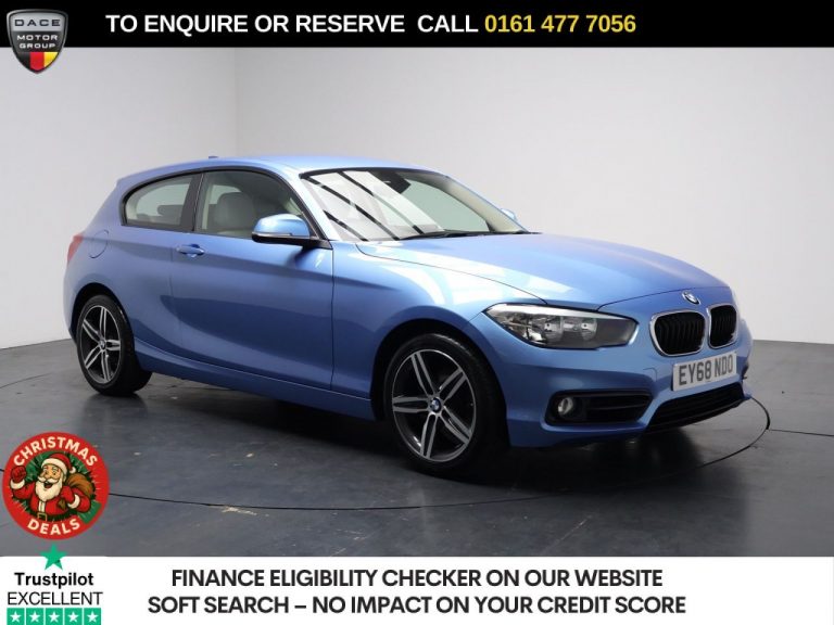 Used 2018 BLUE BMW 1 SERIES Hatchback 1.5 118i Sport Hatchback 3dr Petrol Auto Euro 6 (s/s) (136 ps) PETROL (reg. 2018-09-01) (Automatic) for sale in Stockport