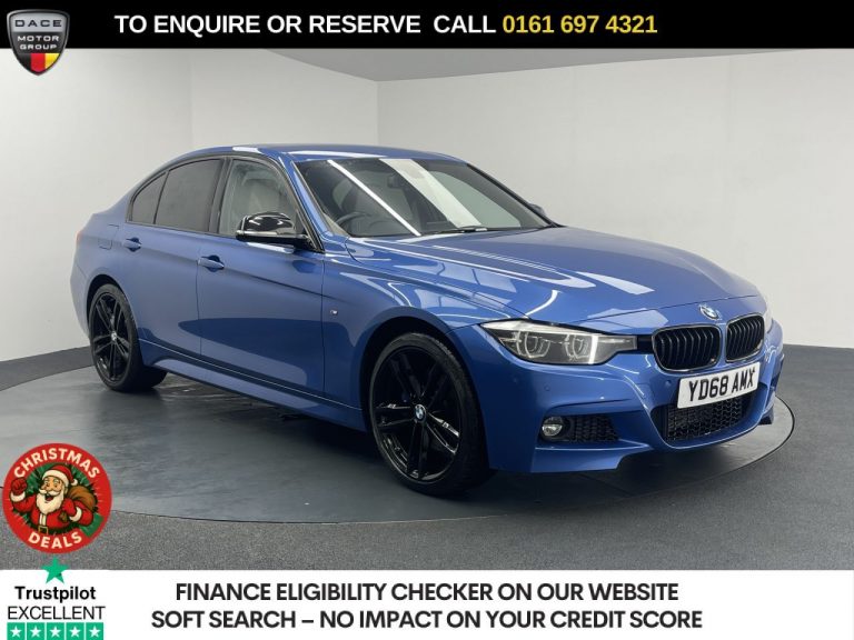 Used 2018 BLUE BMW 3 SERIES Saloon 2.0 320d M Sport Shadow Edition Saloon 4dr Diesel Auto xDrive Euro 6 (s/s) (190 ps) DIESEL (reg. 2018-10-12) (Automatic) for sale in Stockport