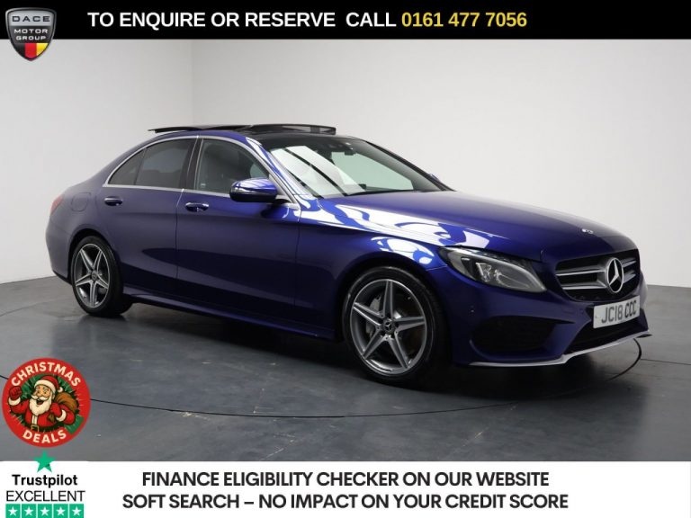 Used 2018 BLUE MERCEDES-BENZ C-CLASS Saloon 2.1 C250d AMG Line (Premium Plus) Saloon 4dr Diesel G-Tronic+ Euro 6 (s/s) (204 ps) DIESEL (reg. 2018-03-19) (Automatic) for sale in Stockport
