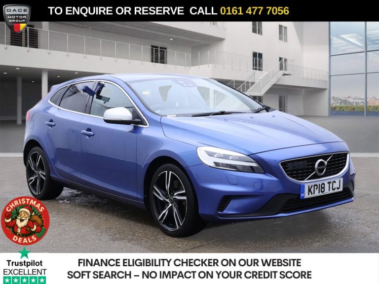 Used 2018 BLUE VOLVO V40 Hatchback 2.0 D3 R-Design Pro Hatchback 5dr Diesel Auto Euro 6 (s/s) (150 ps) DIESEL (reg. 2018-05-14) (Automatic) for sale in Stockport