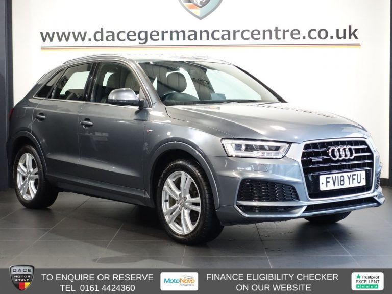 Used 2018 GREY AUDI Q3 SUV 2.0 TDI S line Edition SUV 5dr Diesel S Tronic quattro Euro 6 (s/s) (150 ps) DIESEL (reg. 2018-07-25) (Automatic) for sale in Stockport