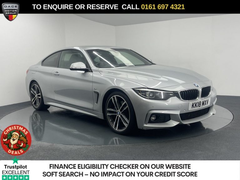 Used 2018 SILVER BMW 4 SERIES Coupe 2.0 420i M Sport Coupe 2dr Petrol Auto Euro 6 (s/s) (184 ps) PETROL (reg. 2018-07-20) (Automatic) for sale in Stockport
