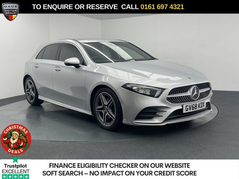 Used 2018 SILVER MERCEDES-BENZ A-CLASS Hatchback 1.5 A180d AMG Line Hatchback 5dr Diesel 7G-DCT Euro 6 (s/s) (116 ps) DIESEL (reg. 2018-12-03) (Automatic) for sale in Stockport