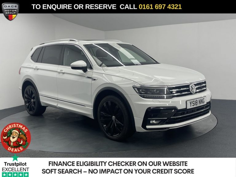Used 2018 WHITE VOLKSWAGEN TIGUAN ALLSPACE SUV 2.0 TSI R-Line SUV 5dr Petrol DSG 4Motion Euro 6 (s/s) (180 ps) PETROL (reg. 2018-06-11) (Automatic) for sale in Stockport