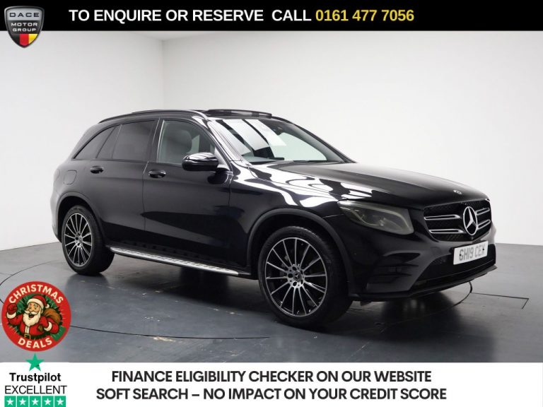 Used 2019 BLACK MERCEDES-BENZ GLC SUV 2.0 GLC250 AMG Night Edition SUV 5dr Petrol G-Tronic+ 4MATIC Euro 6 (s/s) (211 ps) PETROL (reg. 2019-07-31) (Automatic) for sale in Stockport