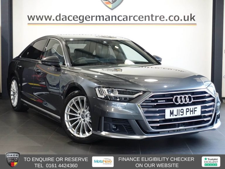 Used 2019 GREY AUDI A8 Saloon 3.0 TDI V6 50 S line Saloon 4dr Diesel Tiptronic quattro Euro 6 (s/s) (286 ps) DIESEL (reg. 2019-03-26) (Automatic) for sale in Stockport