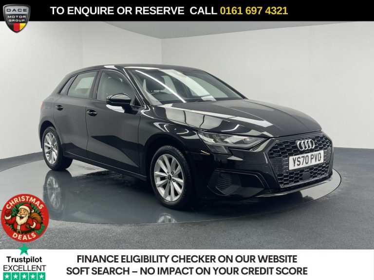 Used 2020 BLACK AUDI A3 Hatchback 1.0 TFSI 30 Technik Sportback 5dr Petrol S Tronic Euro 6 (s/s) (110 ps) PETROL (reg. 2020-11-23) (Automatic) for sale in Stockport