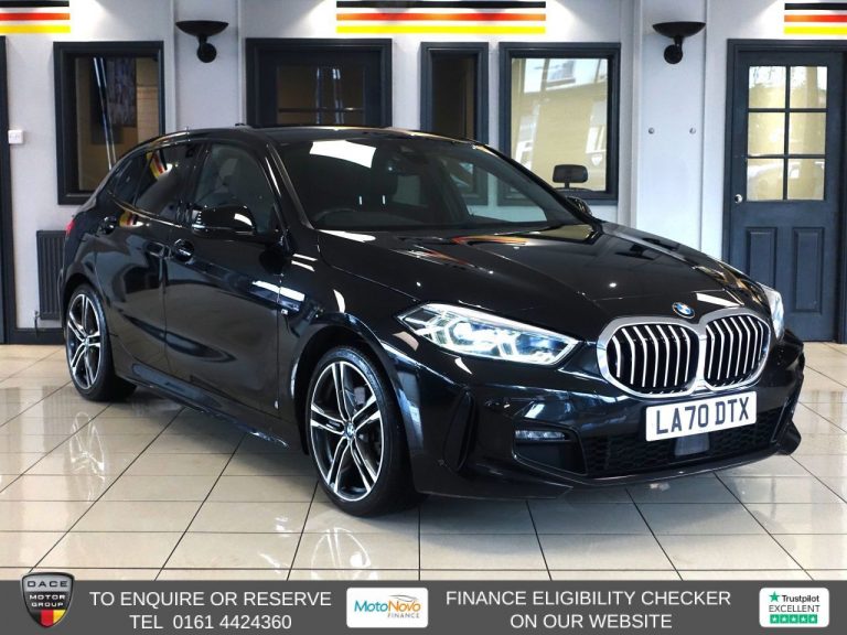Used 2020 BLACK BMW 1 SERIES Hatchback 118i M Sport 1.5 Hatchback 5dr Petrol DCT Euro 6 PETROL (reg. 2020-12-31) (Automatic) for sale in Stockport