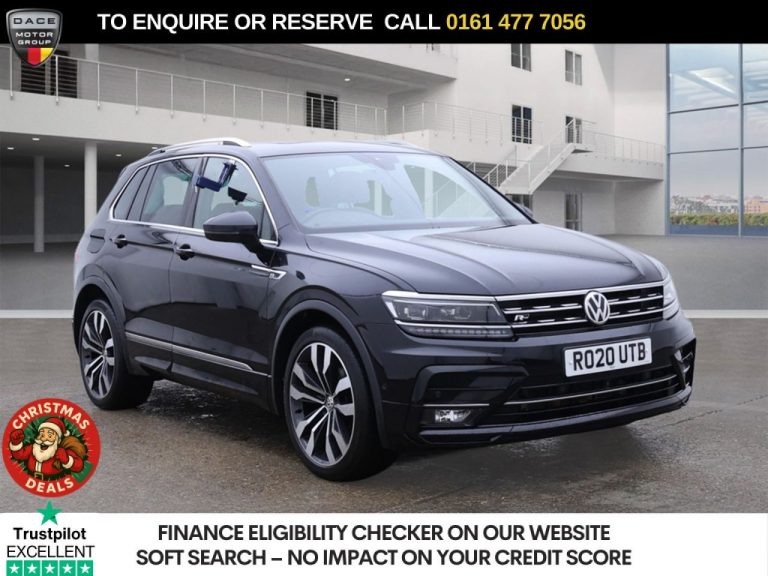 Used 2020 BLACK VOLKSWAGEN TIGUAN SUV 1.5 TSI EVO R-Line Tech SUV 5dr Petrol DSG Euro 6 (s/s) (150 ps) PETROL (reg. 2020-06-12) (Automatic) for sale in Stockport