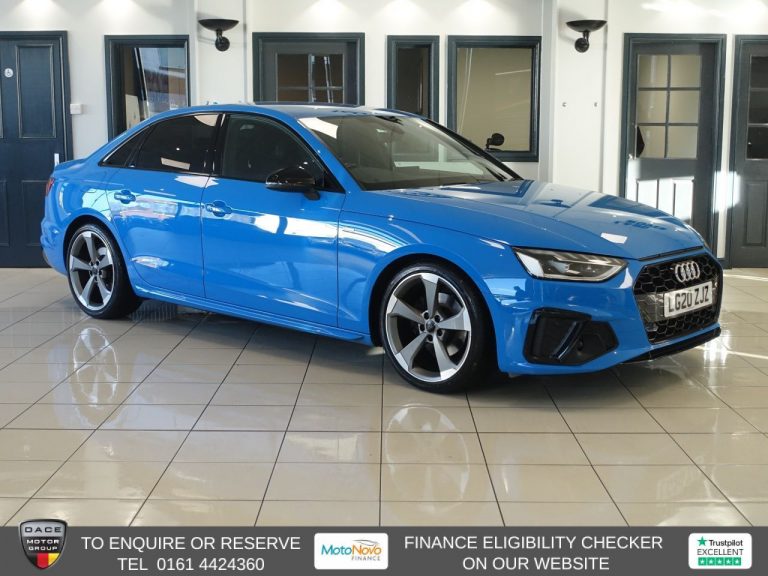 Used 2020 BLUE AUDI A4 Saloon 2.0 TFSI 35 Black Edition Saloon 4dr Petrol S Tronic Euro 6 (s/s) (150 ps) PETROL (reg. 2020-06-30) (Automatic) for sale in Stockport