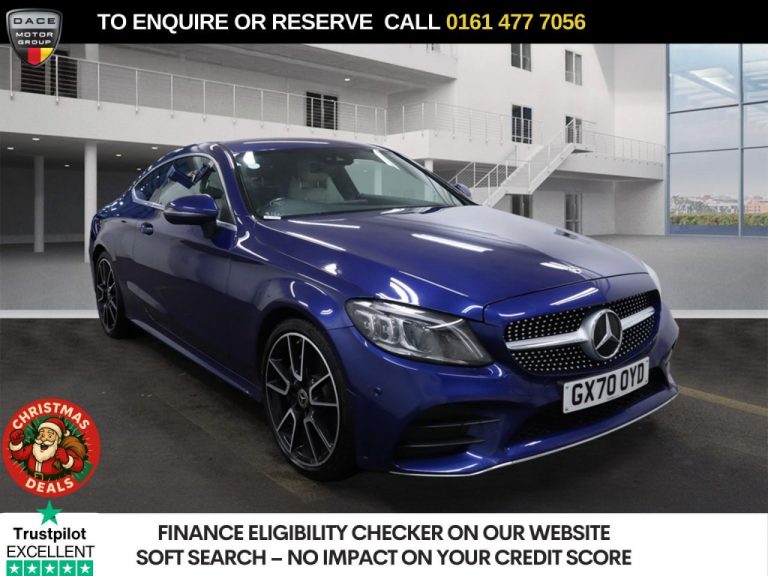 Used 2020 BLUE MERCEDES-BENZ C-CLASS Coupe 1.5 C200 MHEV AMG Line (Premium) Coupe 2dr Petrol G-Tronic+ Euro 6 (s/s) (198 ps) PETROL (reg. 2020-09-17) (Automatic) for sale in Stockport