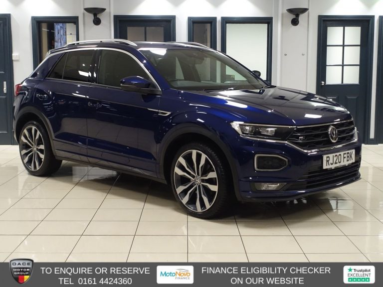 Used 2020 BLUE VOLKSWAGEN T-ROC SUV 1.5 TSI GPF EVO R-Line SUV 5dr Petrol DSG Euro 6 (s/s) (150 ps) PETROL (reg. 2020-07-31) (Automatic) for sale in Stockport