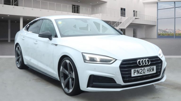 Used 2020 WHITE AUDI A5 Hatchback 2.0 TFSI 35 Black Edition Sportback 5dr Petrol S Tronic Euro 6 (s/s) (150 ps) PETROL (reg. 2020-03-05) (Automatic) for sale in Stockport
