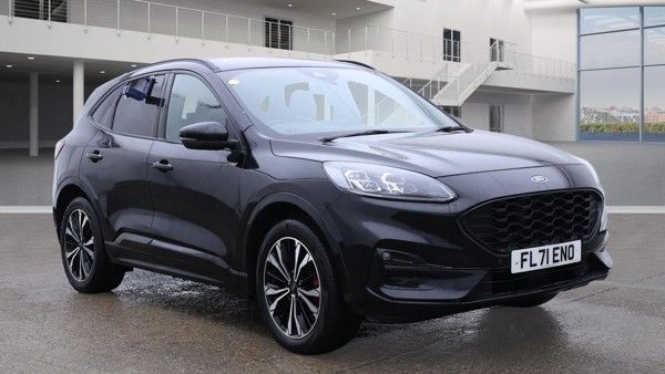 Used 2021 BLACK FORD KUGA SUV 2.5 Duratec 14.4kWh ST-Line X Edition SUV 5dr Petrol Plug-in Hybrid CVT Euro 6 (s/s) (225 ps) PETROL PLUG-IN HYBRID (reg. 2021-09-14) (Automatic) for sale in Stockport