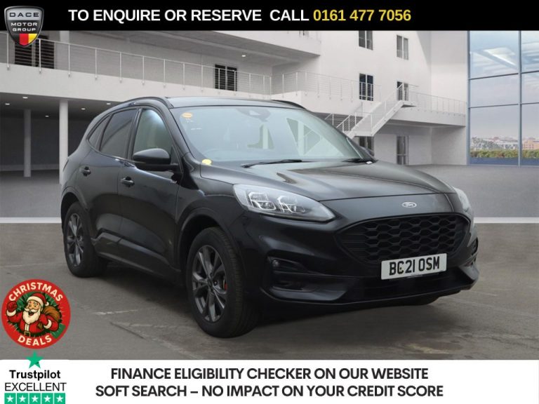 Used 2021 BLACK FORD KUGA SUV 2.5 EcoBoost Duratec 14.4kWh ST-Line SUV 5dr Petrol Plug-in Hybrid CVT Euro 6 (s/s) (225 ps) PETROL PLUG-IN HYBRID (reg. 2021-07-15) (Automatic) for sale in Stockport