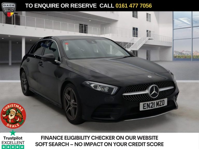Used 2021 BLACK MERCEDES-BENZ A-CLASS Hatchback 1.3 A180 AMG Line (Executive) Hatchback 5dr Petrol 7G-DCT Euro 6 (s/s) (136 ps) PETROL (reg. 2021-07-04) (Automatic) for sale in Stockport