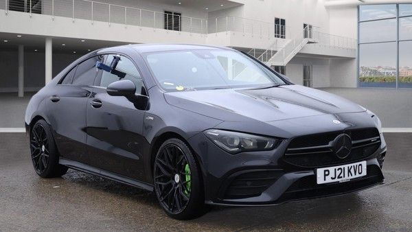 Used 2021 BLACK MERCEDES-BENZ CLA Saloon 2.0 CLA35 AMG Coupe 4dr Petrol 7G-DCT 4MATIC Euro 6 (s/s) (306 ps) PETROL (reg. 2021-06-04) (Automatic) for sale in Stockport