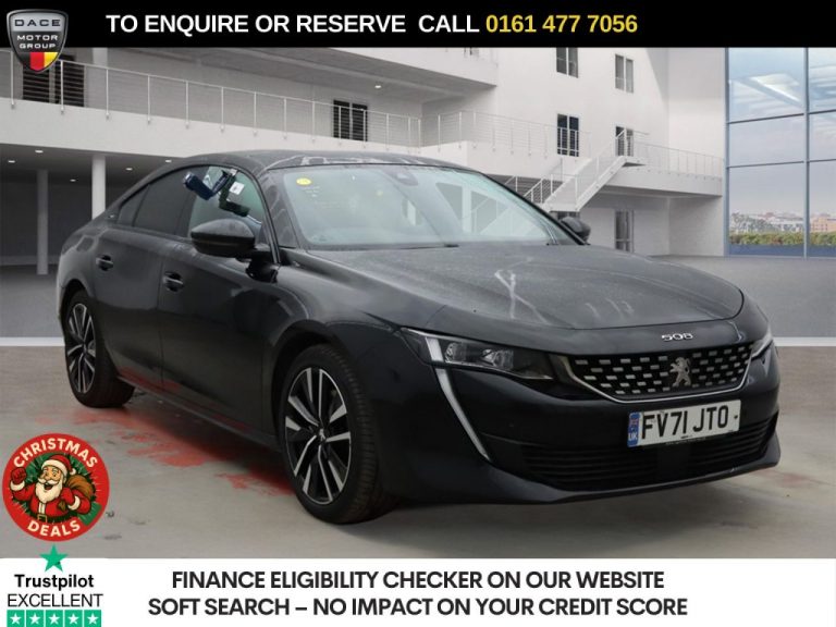 Used 2021 BLACK PEUGEOT 508 Hatchback 1.6 11.8kWh GT Premium Fastback 5dr Petrol Plug-in Hybrid e-EAT Euro 6 (s/s) (225 ps) PETROL PLUG-IN HYBRID (reg. 2021-11-18) (Automatic) for sale in Stockport