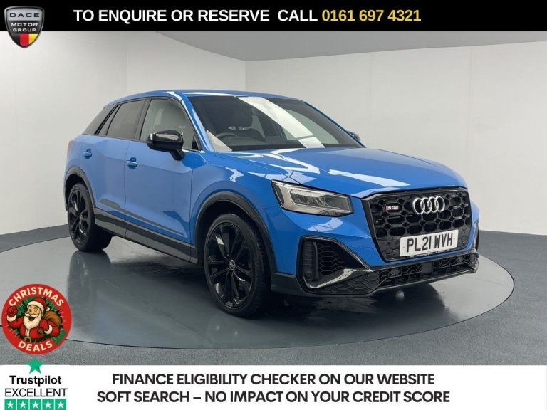 Used 2021 BLUE AUDI SQ2 SUV 2.0 TFSI Black Edition SUV 5dr Petrol S Tronic quattro Euro 6 (s/s) (300 ps) PETROL (reg. 2021-07-30) (Automatic) for sale in Stockport