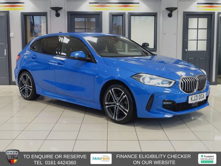 Used 2021 BLUE BMW 1 SERIES Hatchback 1.5 118i M Sport (LCP) Hatchback 5dr Petrol DCT Euro 6 (s/s) (136 ps) PETROL (reg. 2021-07-14) (Automatic) for sale in Stockport